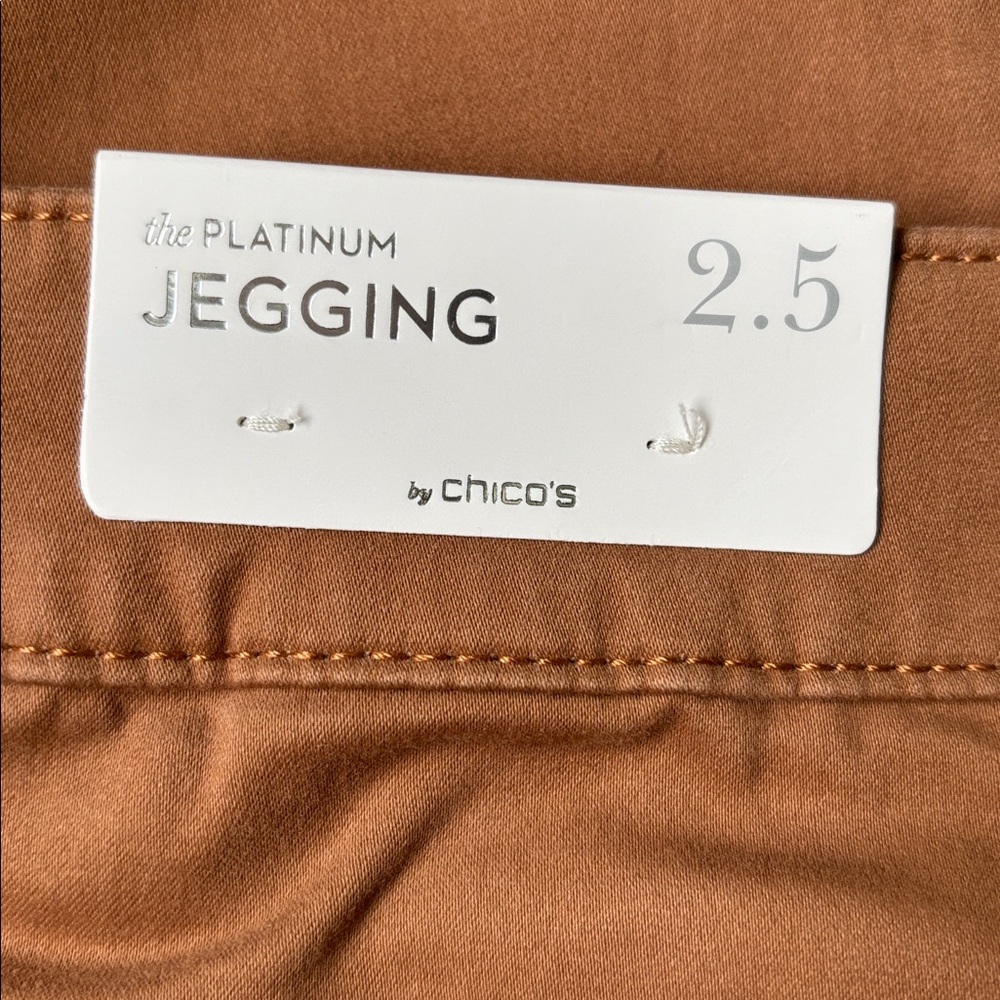 NWT Chico’s Platinum Jeggings Tapered Slim Leg in Copper Brown Size 14 Earthy - Picture 9 of 12